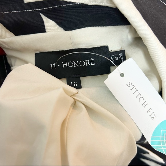 11 Honoré Demi Abstract Print Cotton Blend Trench Coat - Picture 15 of 15